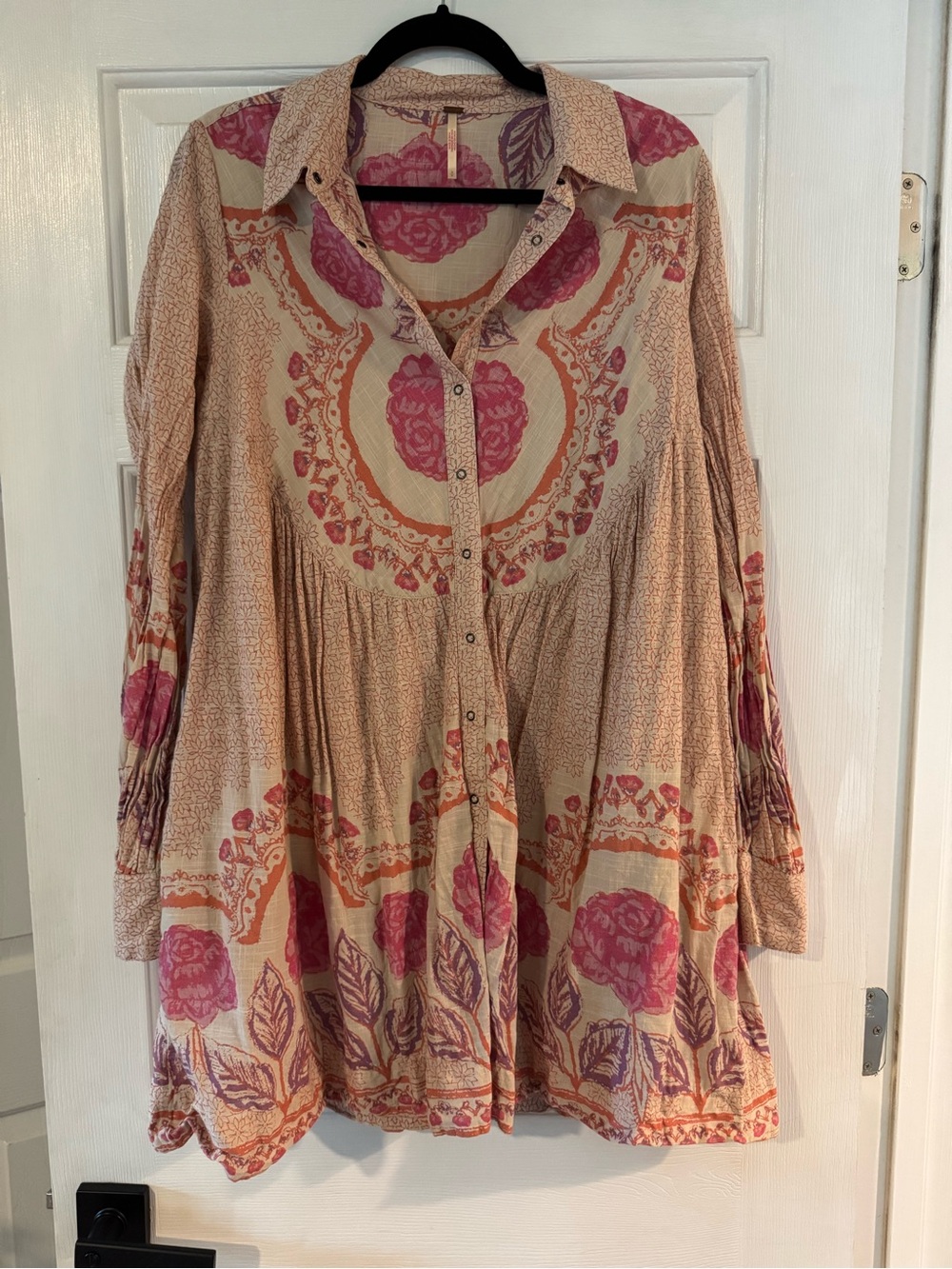 Free People Floral Dress in Pink and Cream